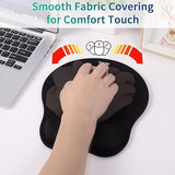 Memory Gel Mouse Pad with Wrist Support- Ergonomic Gel Silicone- Non-Slip rubberized Base