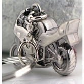 Stainless Steel Motor Bike Key chain For Boys - Silver