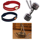 Pack of 3 - Superman Bracelet / Dumbbell and Marvel Thor Hammer For Boys