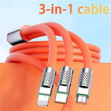 Ultra Fast Mobile Data Cable 3 in 1 (120W 6Amp)