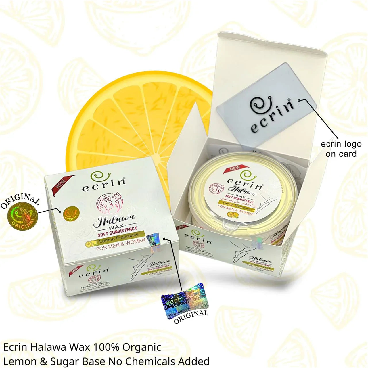 Ecrin Organic Hair Remover Halawa Wax – 100% Lemon & Sugar Base