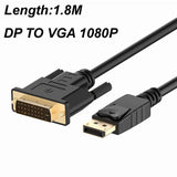 Display Port to VGA Video Cable Male to Male