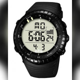 Black Rubber Strap Digital Watch For Boys - Black