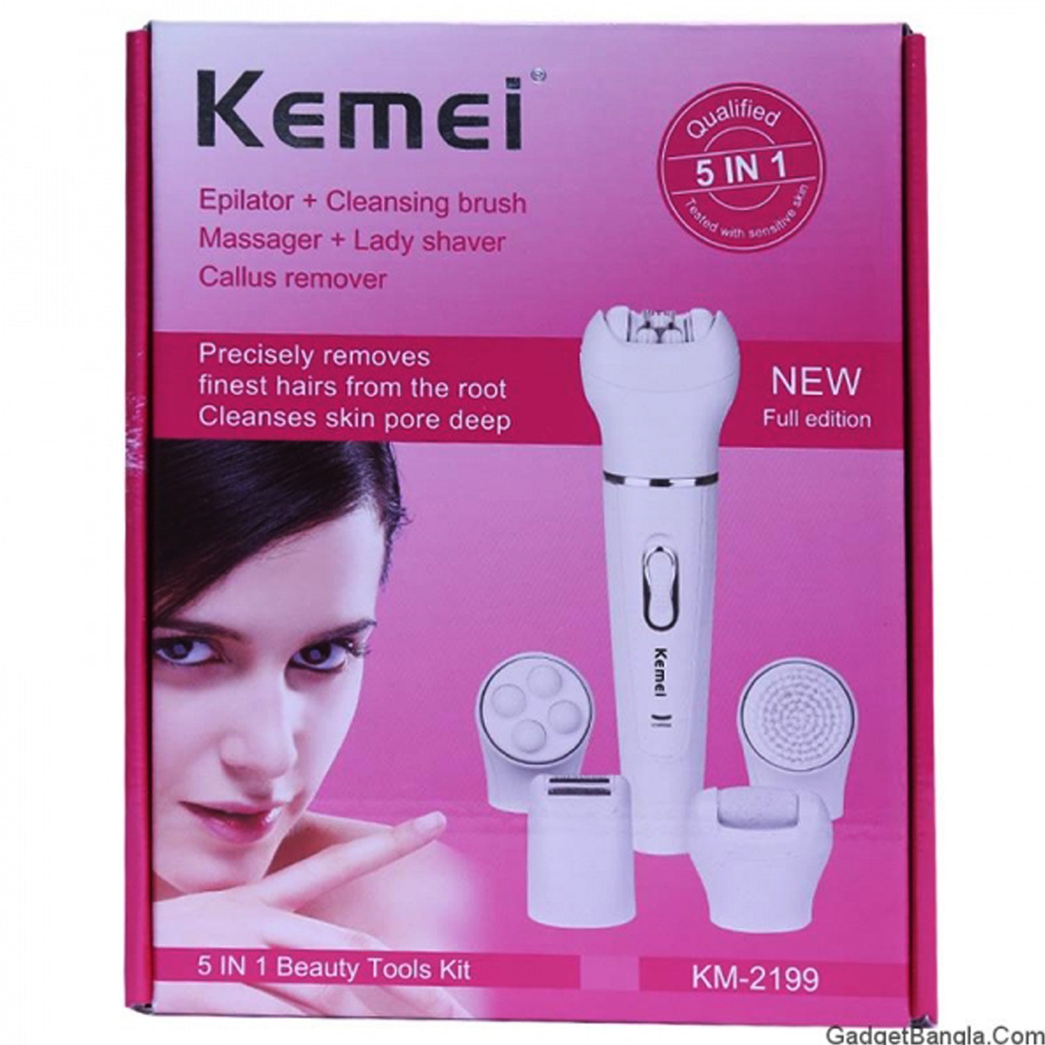 Kemei 5 in 1 Electric Shaver Epilator For Women - KM-2199