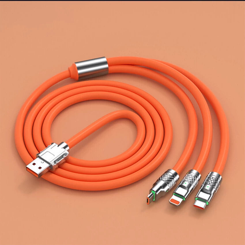 Ultra Fast Mobile Data Cable 3 in 1 (120W 6Amp)