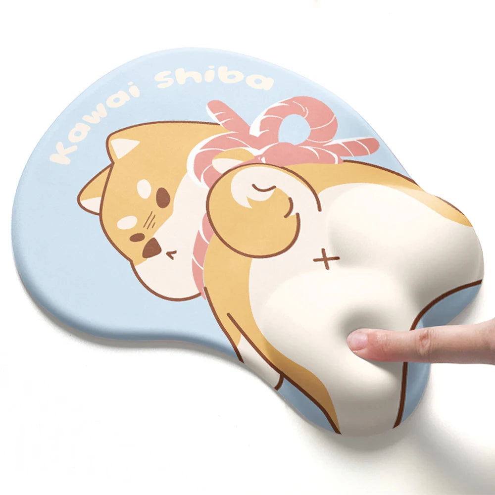 Memory Gel Mouse Pad with Wrist Support- Ergonomic Gel  Silicone- Non-Slip rubberized Base