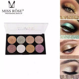 Miss Rose Professional 8 Color Glitter Eyeshadow Palette