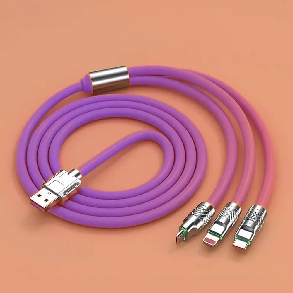 Ultra Fast Mobile Data Cable 3 in 1 (120W 6Amp)