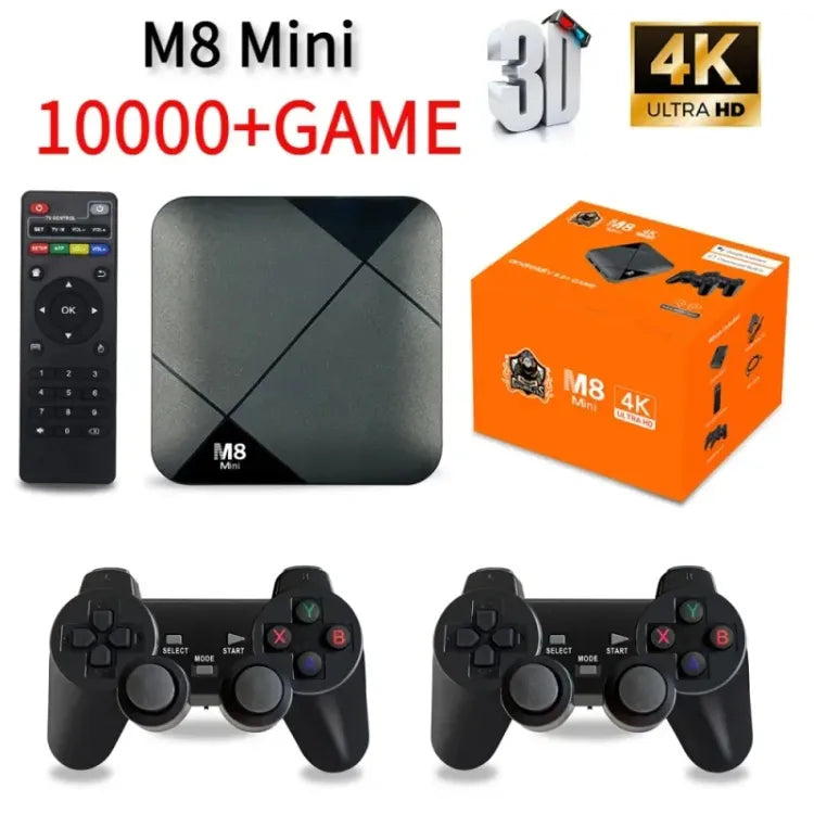 M8 Mini Game Player Android 10.0 - TV Box S905 64GB 10000 Games 4G WiFi HD 4K Wireless Controller video game