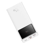 Baseus Star-Lord 10000mAh 22.5W Digital Display Fast Charge Power Bank White?With Simple Series Charging Cable USB to Type-C 3A 0.3m White
