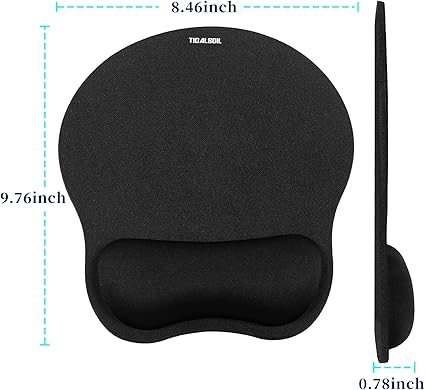 Memory Gel Mouse Pad with Wrist Support- Ergonomic Gel  Silicone- Non-Slip rubberized Base
