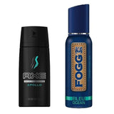 Pack of 2 - Axe Body Spray (150 ml) & Fogg Perfume Body Spray For Men – 120 ml