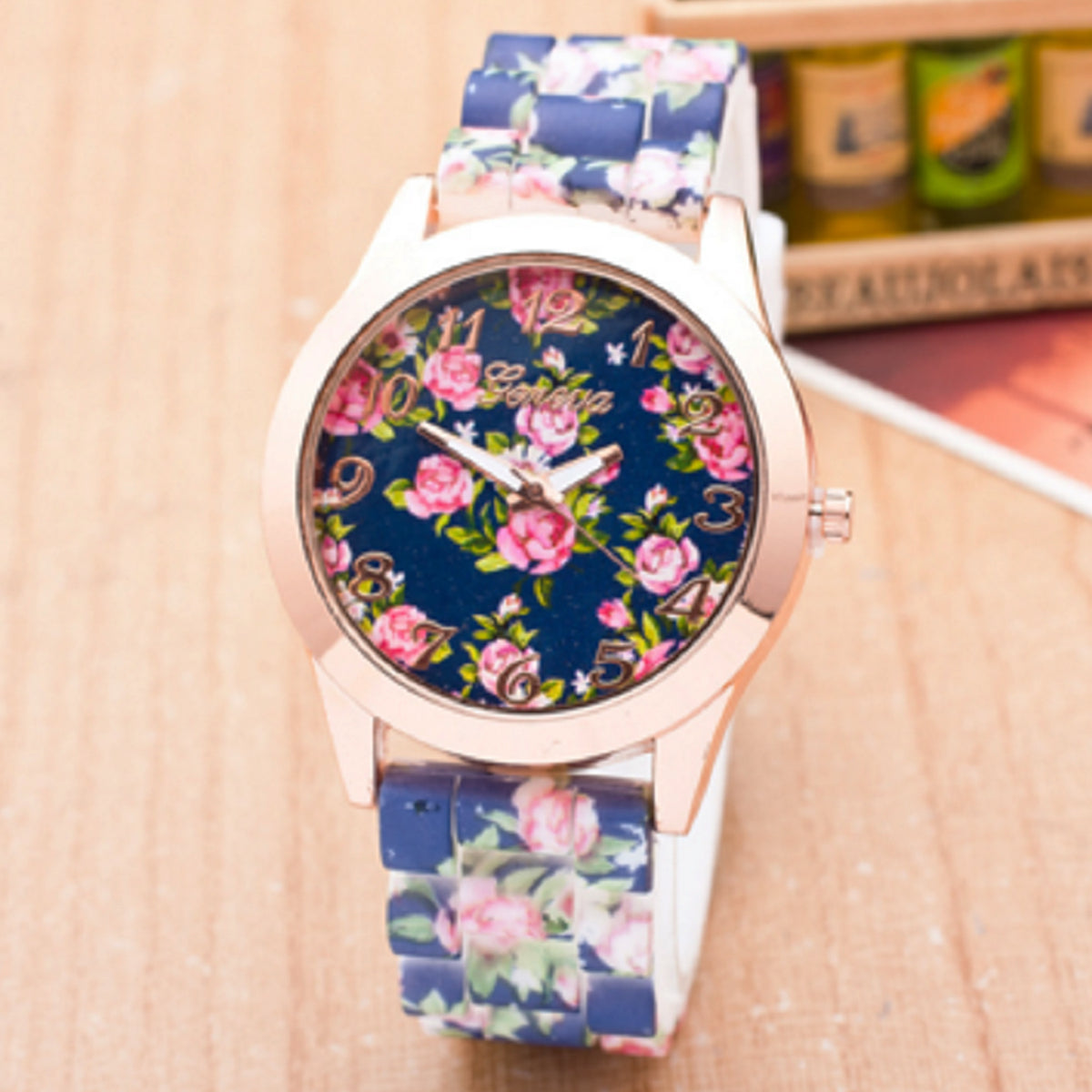 Rubber Strap Analog Watch For Women/Girls - Blue