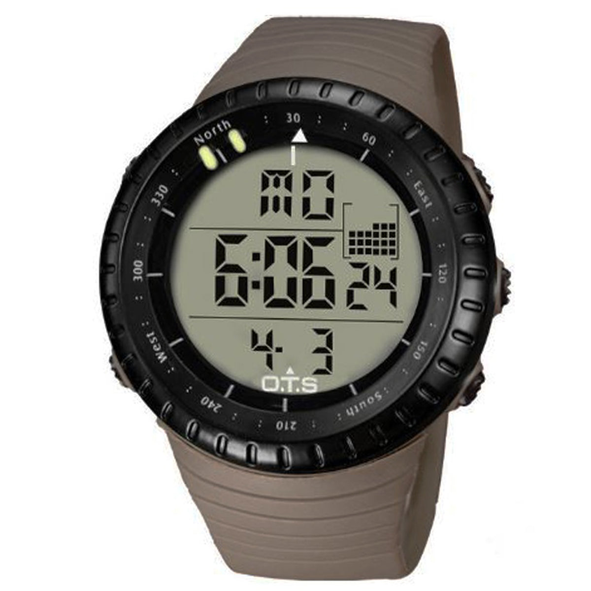 Brown Rubber Strap Digital Watch For Boys - Brown