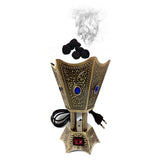 Incense Bakhoor Electric Burner with Free Air Freshener Fragrance - Metallic