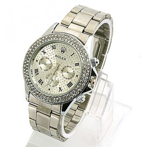 Full Stone Watch For Unisex - Silver