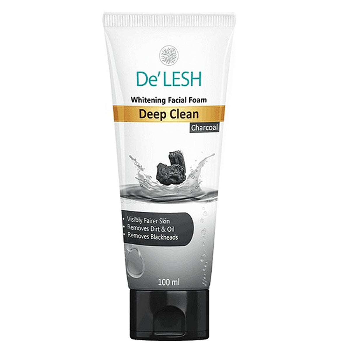 De’Lesh Charcoal Whitening Facial Foam Face Wash - 100 ml