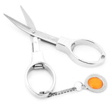 Mini Stainless Steel Folding Scissor with Key chain - Silver