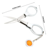 Mini Stainless Steel Folding Scissor with Key chain - Silver
