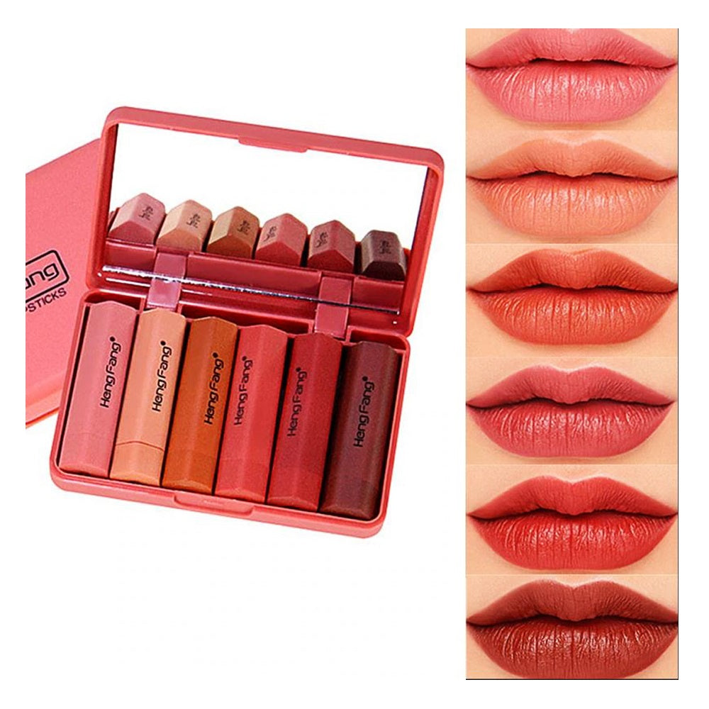 Pack of 6 - Heng Fang Velvet Matte Waterproof Mini Lipstick