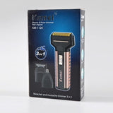 KM-1120 Rechargeable 3 in 1 Double Head Shaver – Nose & Beard Trimmer