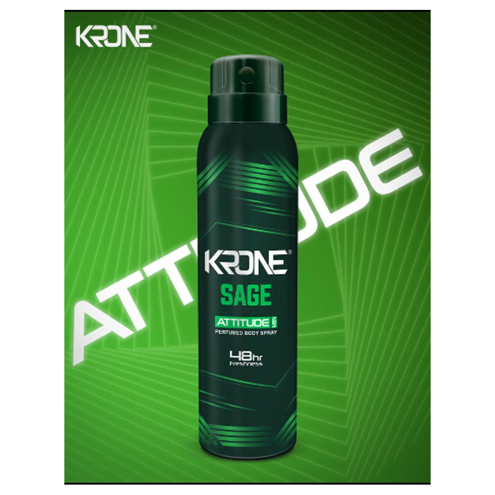 Krone Attitude Sage Perfumed Body Spray For Men – 150 ml