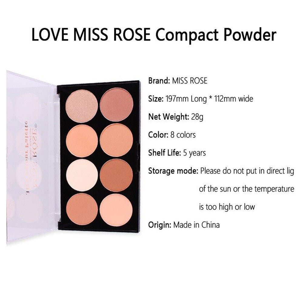 Miss Rose Compact Powder Palette - 8 Color