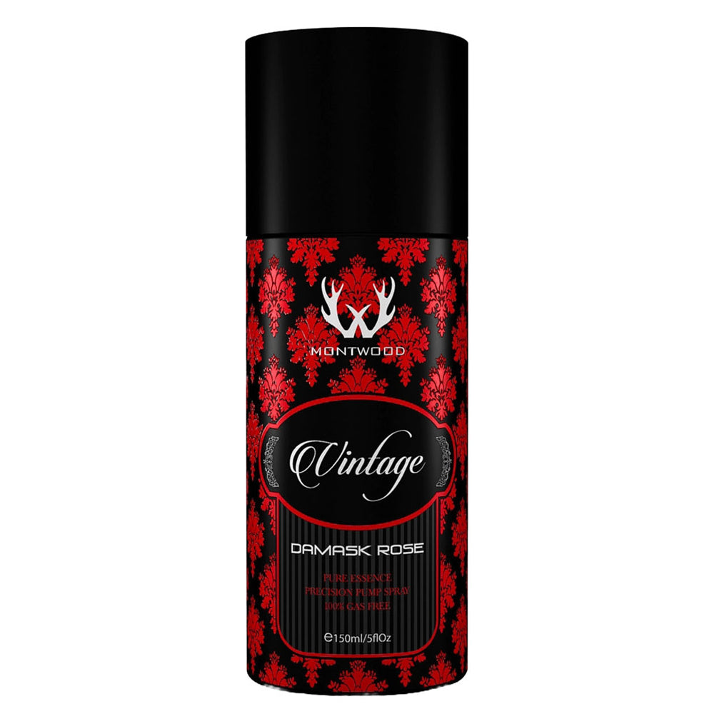 Montwood Vintage Damask Rose Gas Free Body Spray For Unisex - 150 ml
