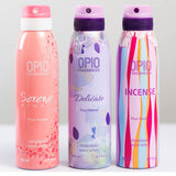 Pack of 3 - Opio Body Spray Deodorant For Women – 200 ml