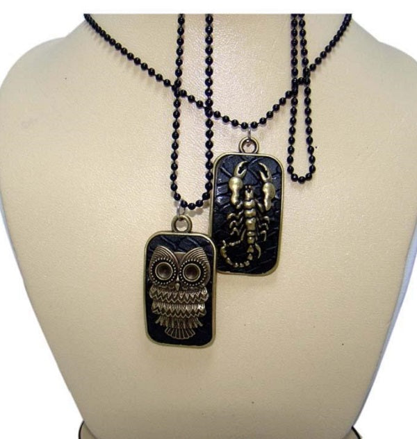 Pack of 2 Pendants - Owl and Scorpio