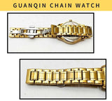 Quanqin Golden Chain Analog Wrist Watch For Men – Golden