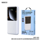 REMAX 20000mAh RPP-623 PD 20W+QC 22.5W Fast Charging  Cynlle Series Power Bank White