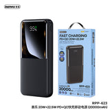 REMAX 20000mAh RPP-623 PD 20W+QC 22.5W Fast Charging  Cynlle Series Power Bank Black