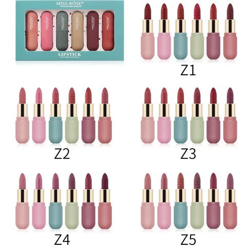 Miss Rose 6 Color Morandi Lipstick