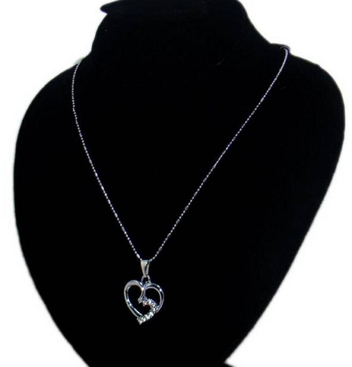 Silver Metal & Stone Heart Beautiful Pendant for Women