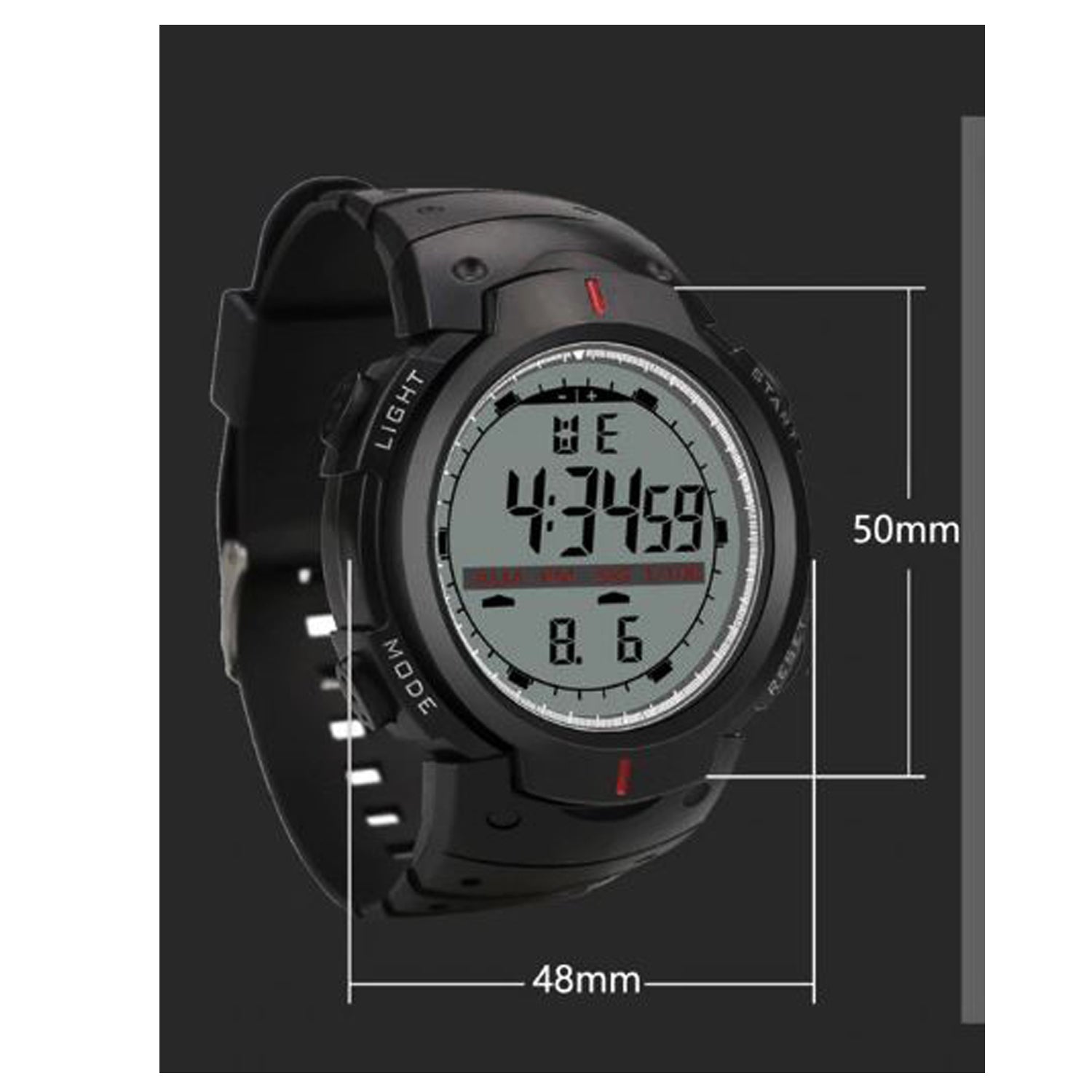 Black Rubber Digital Watch For Boys – Black