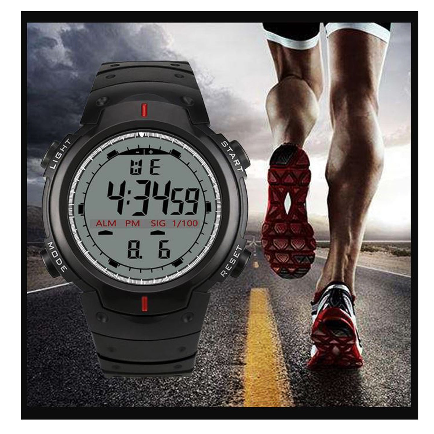 Black Rubber Digital Watch For Boys – Black
