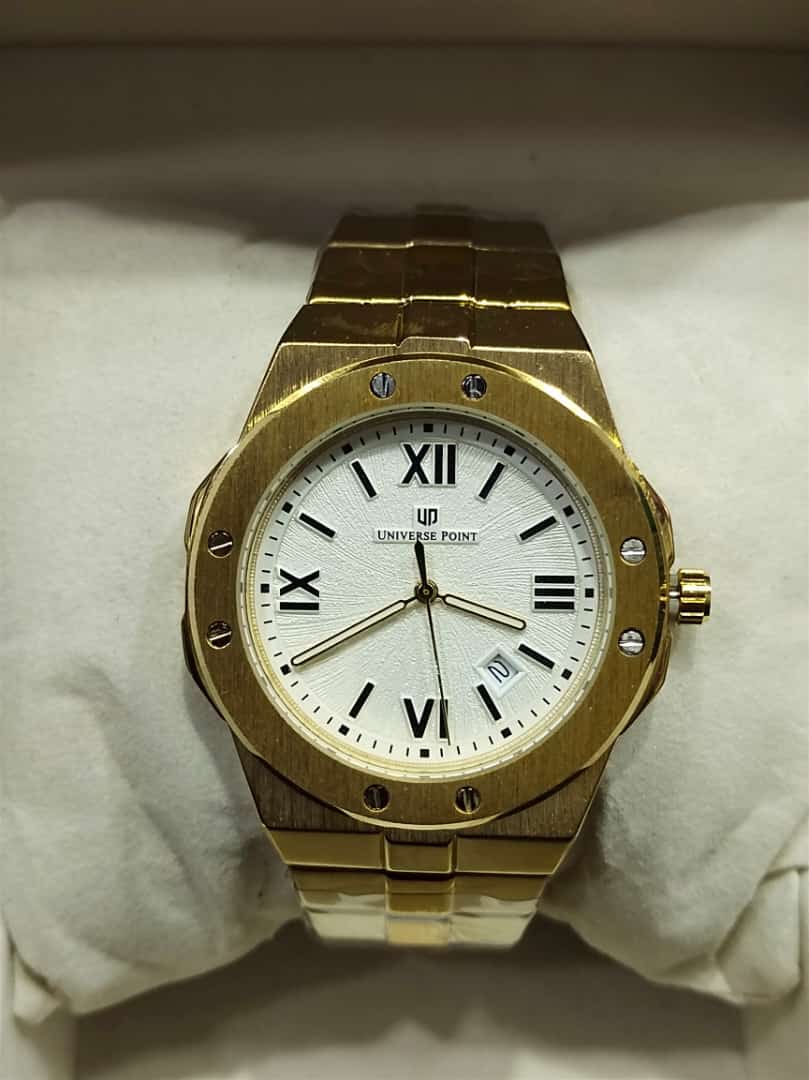 Universe Point Analog Wrist Watch For Men – Golden