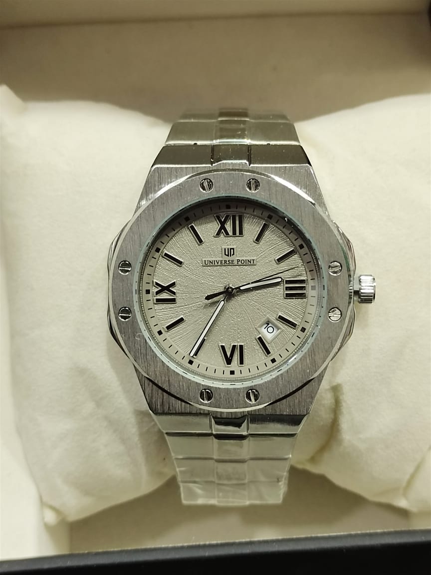 Universe Point Analog Wrist Watch For Men - Silver