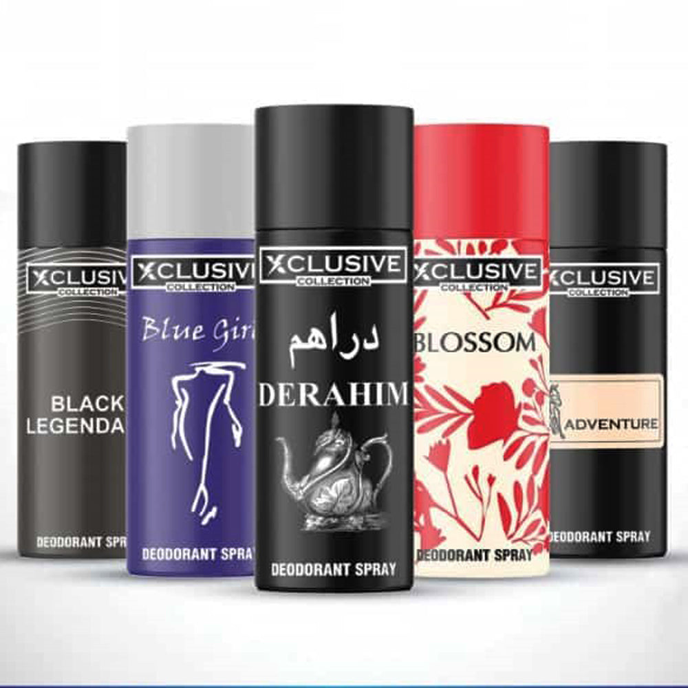 Pack of 4 - Xclusive Multi-color Body Spray Deodorant For Unisex - 200 ml (Each)