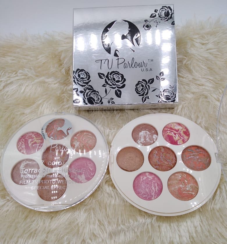 TV Parlour Professional Shiny Blusher Highlighter Palette Kit - 7 Shades