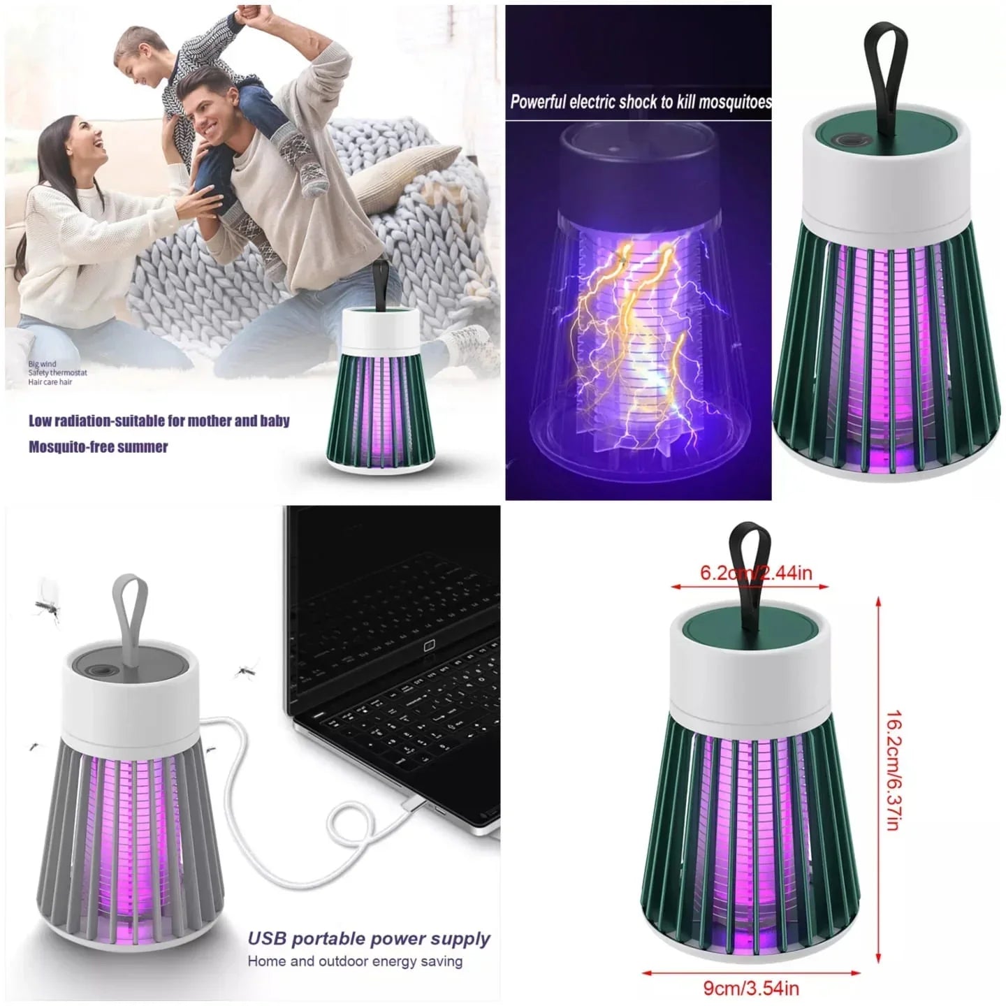 Electric LED UV Mosquito Killer Lamp, Portable Mini Mosquito Insect Killer
