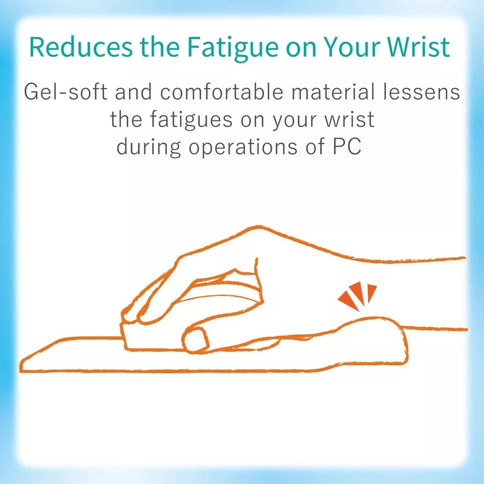 Memory Gel Mouse Pad with Wrist Support- Ergonomic Gel Silicone- Non-Slip rubberized Base