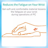 Memory Gel Mouse Pad with Wrist Support- Ergonomic Gel Silicone- Non-Slip rubberized Base