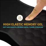 Memory Gel Mouse Pad with Wrist Support- Ergonomic Gel Black Silicone- Non-Slip rubberized Base
