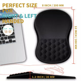 Memory Gel Mouse Pad with Wrist Support- Ergonomic Gel Black Silicone- Non-Slip rubberized Base